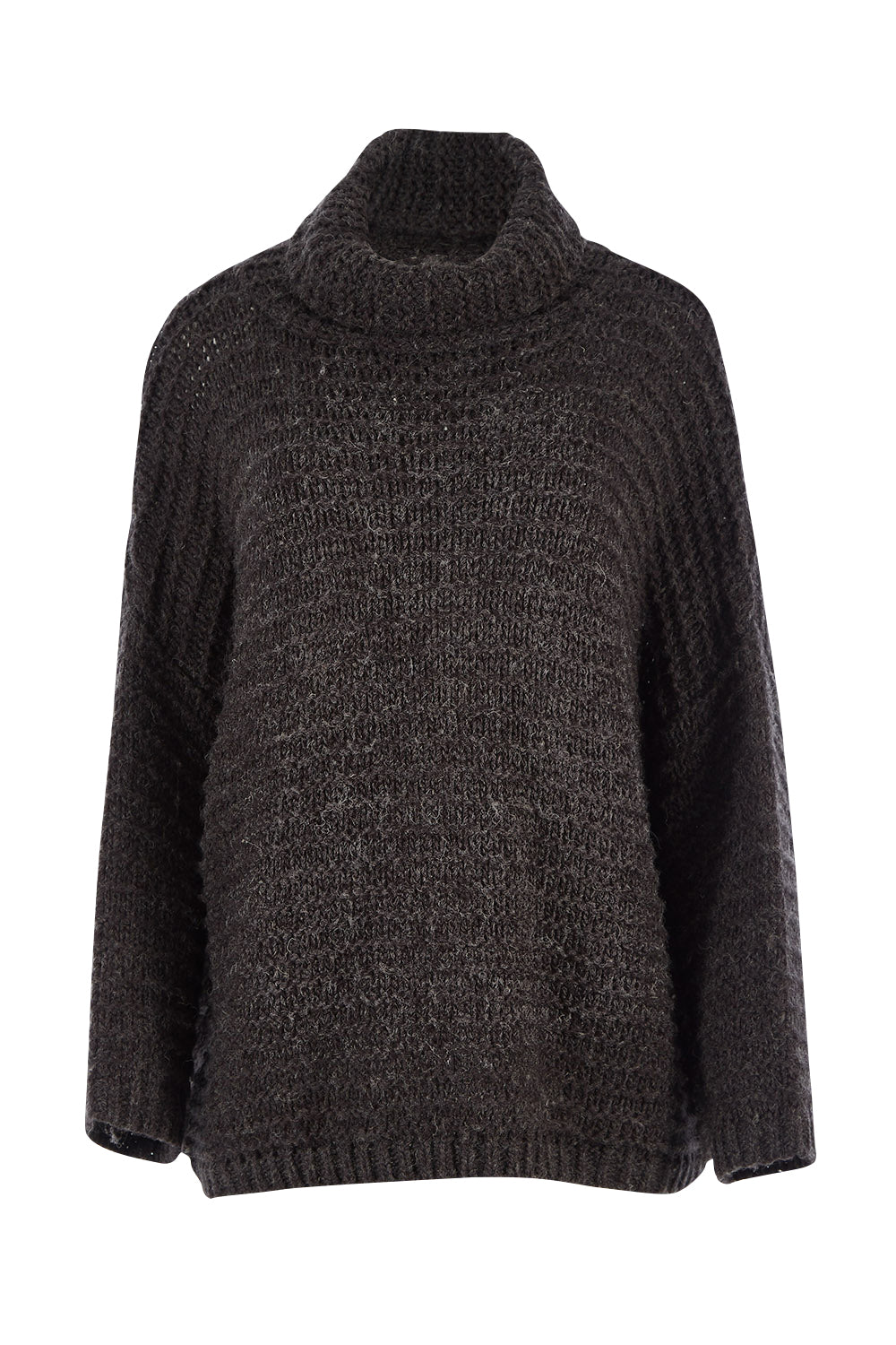 Product shot of the Saffron Knit in colour Black (Black), from the front