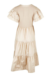 Product shot of the Bella Dress in colour Latte, from the back