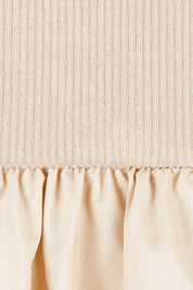 Product shot of the Bella Dress in colour Latte, detail