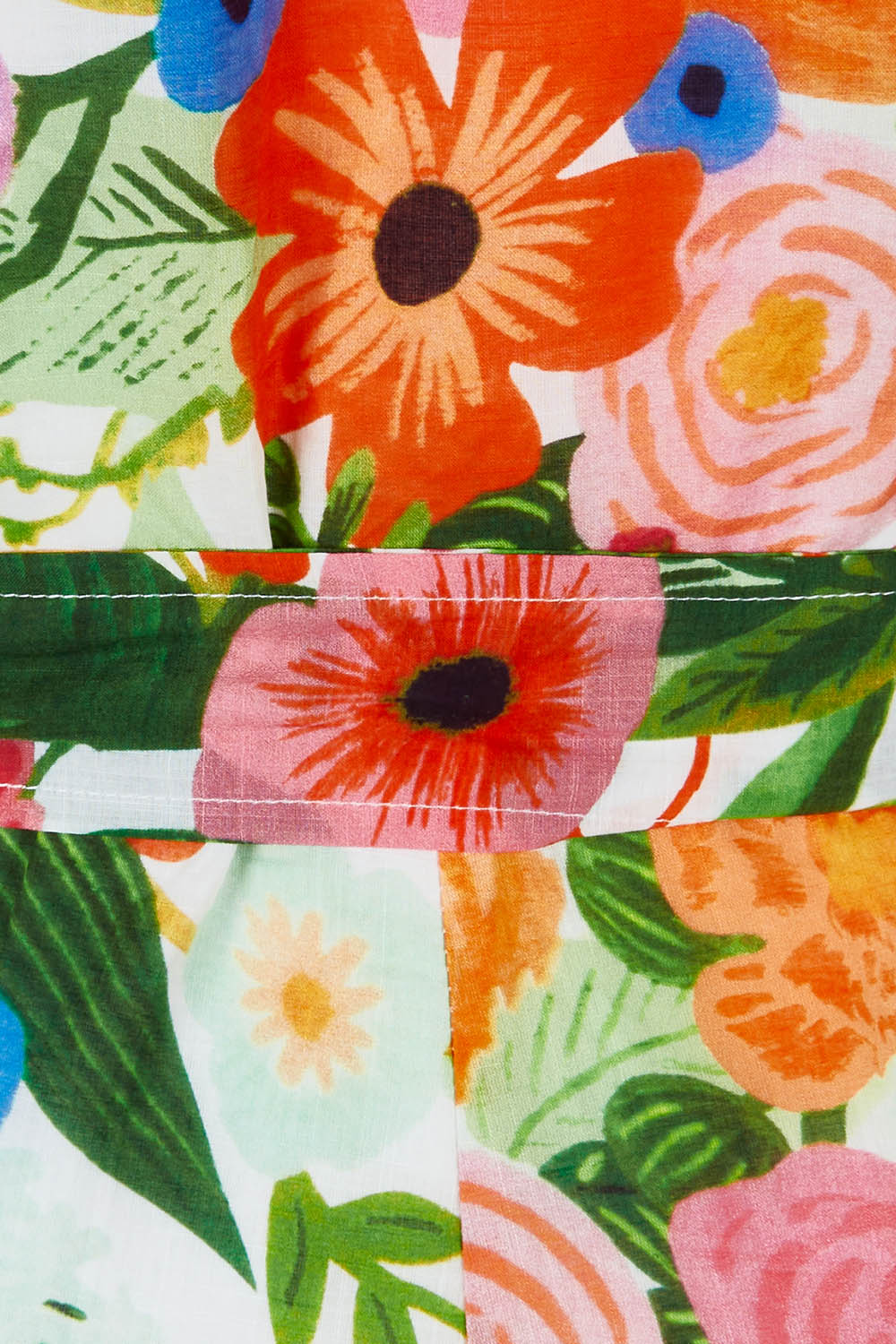 Product shot of the Rosselini Dress in colour Blossom (Green), detail