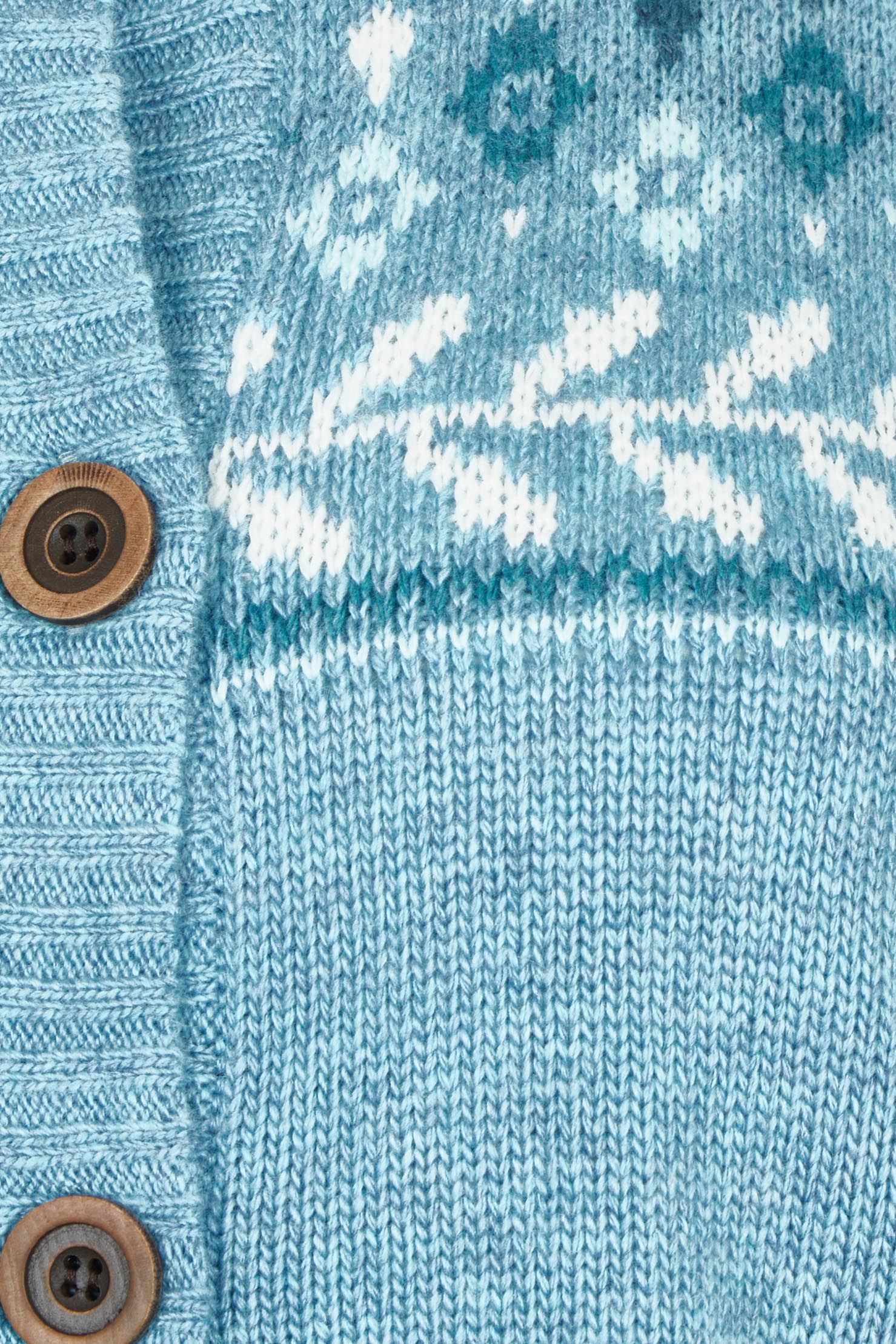 Product shot of the Laurel Knitted Cardigan in colour Blue (Blue), detail