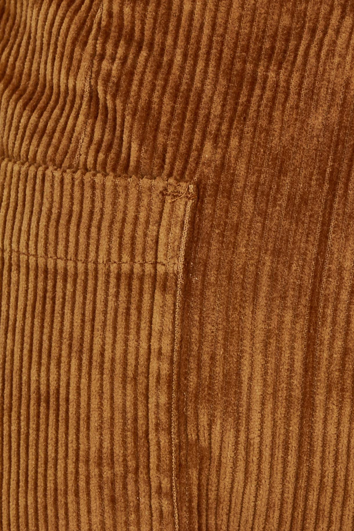 Product shot of the Wide Leg Cord Trousers in colour Brown, detail