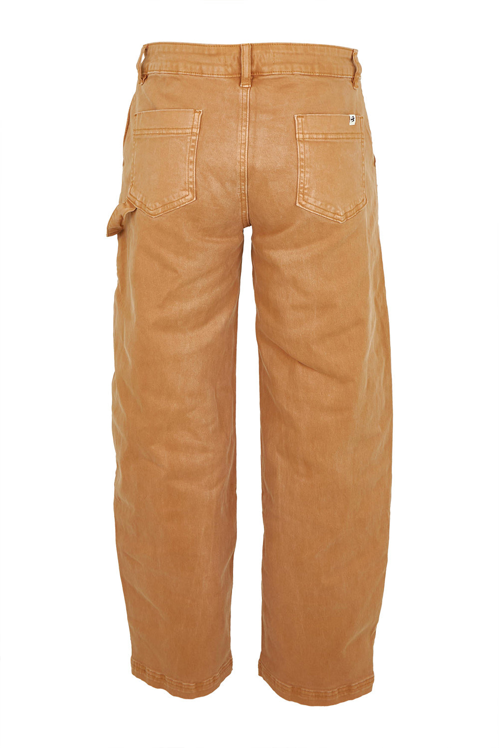 Product shot of the Barrel Leg Trousers in colour Natural, from the back