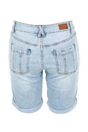 Product shot of the Slim Fit Denim Short in colour Denim (Blue), from the back