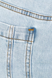 Product shot of the Slim Fit Denim Short in colour Denim (Blue), detail