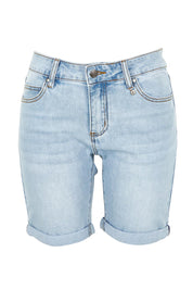 Product shot of the Slim Fit Denim Short in colour Denim (Blue), from the front