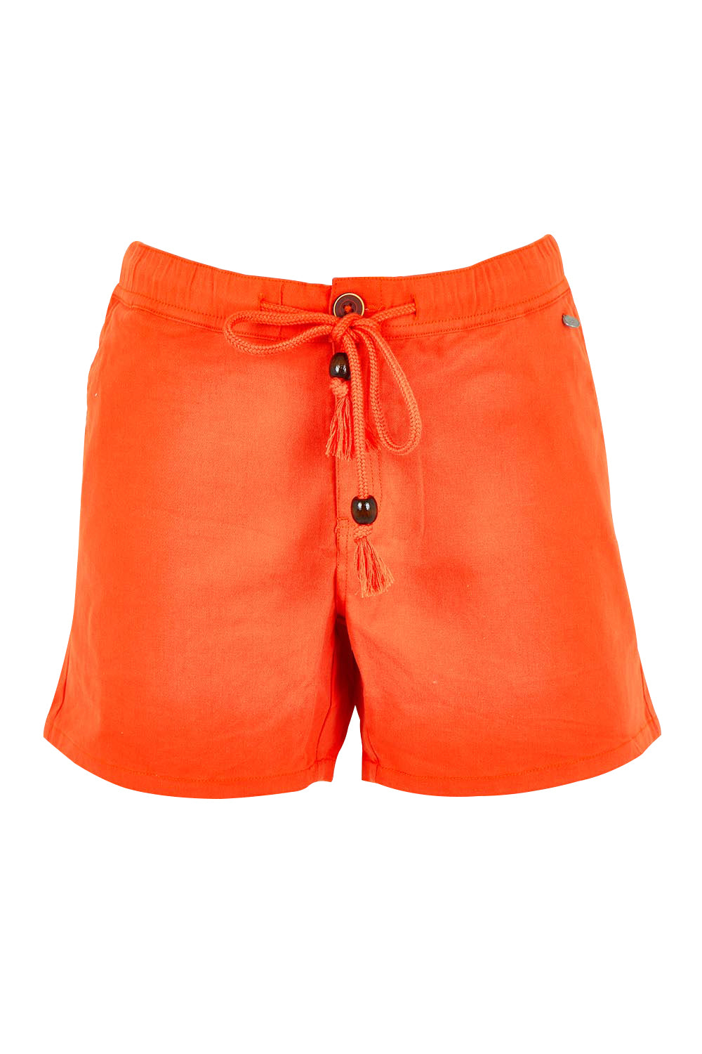 Product shot of the Red Cotton Beach Short in colour Red (Red), from the front
