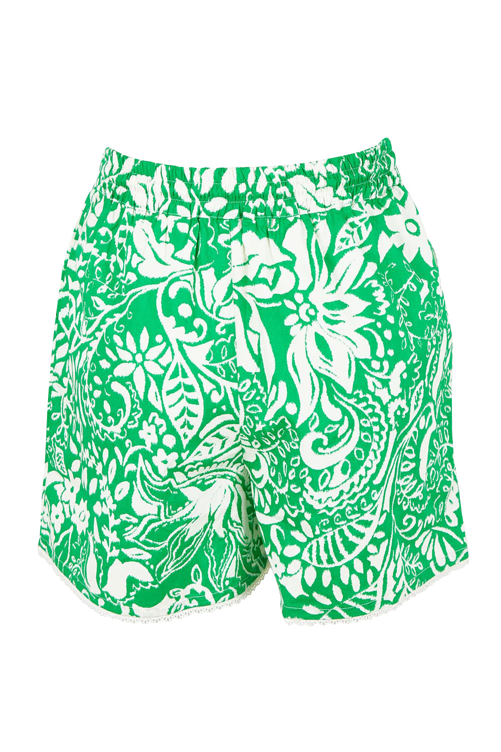 Product shot of the Wildflower Cotton Short in colour Green (Green), from the back