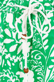 Product shot of the Wildflower Cotton Short in colour Green (Green), detail