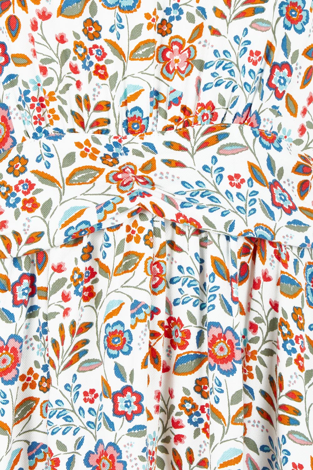 Product shot of the Cream Secret Garden Midi Dress in colour Multi, detail