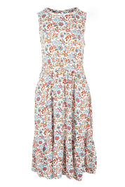 Product shot of the Cream Secret Garden Midi Dress in colour Multi, from the front