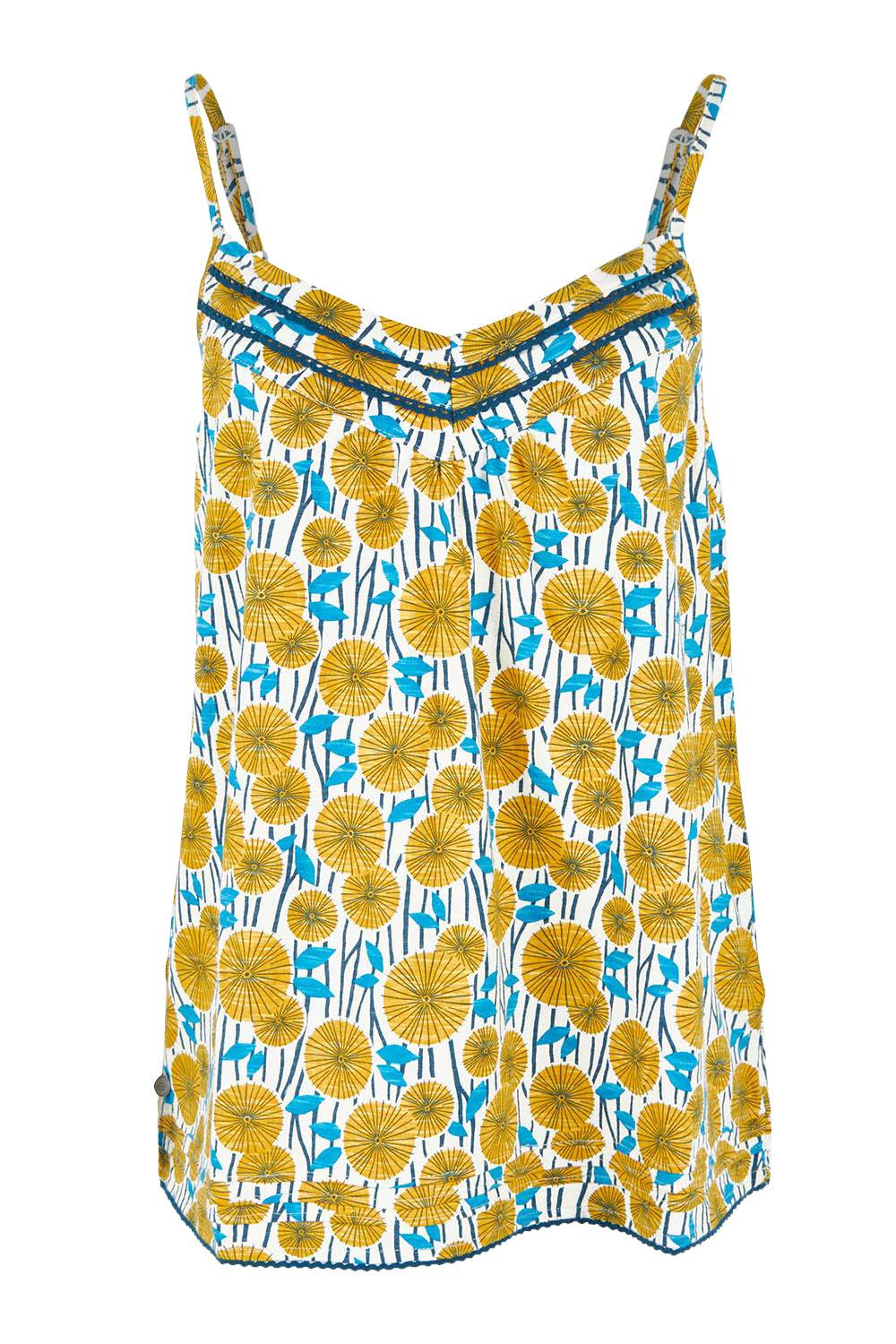 Product shot of the Parasol Cotton Cami in colour Multi, from the front