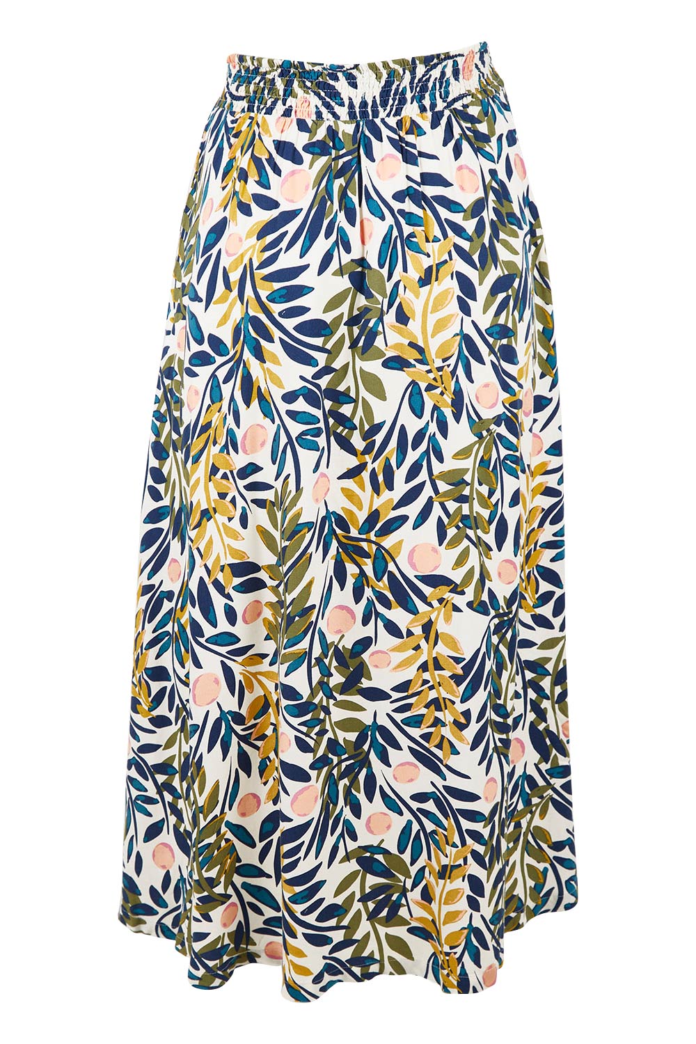 Product shot of the Trailing Maxi Skirt in colour Multi (White), from the back