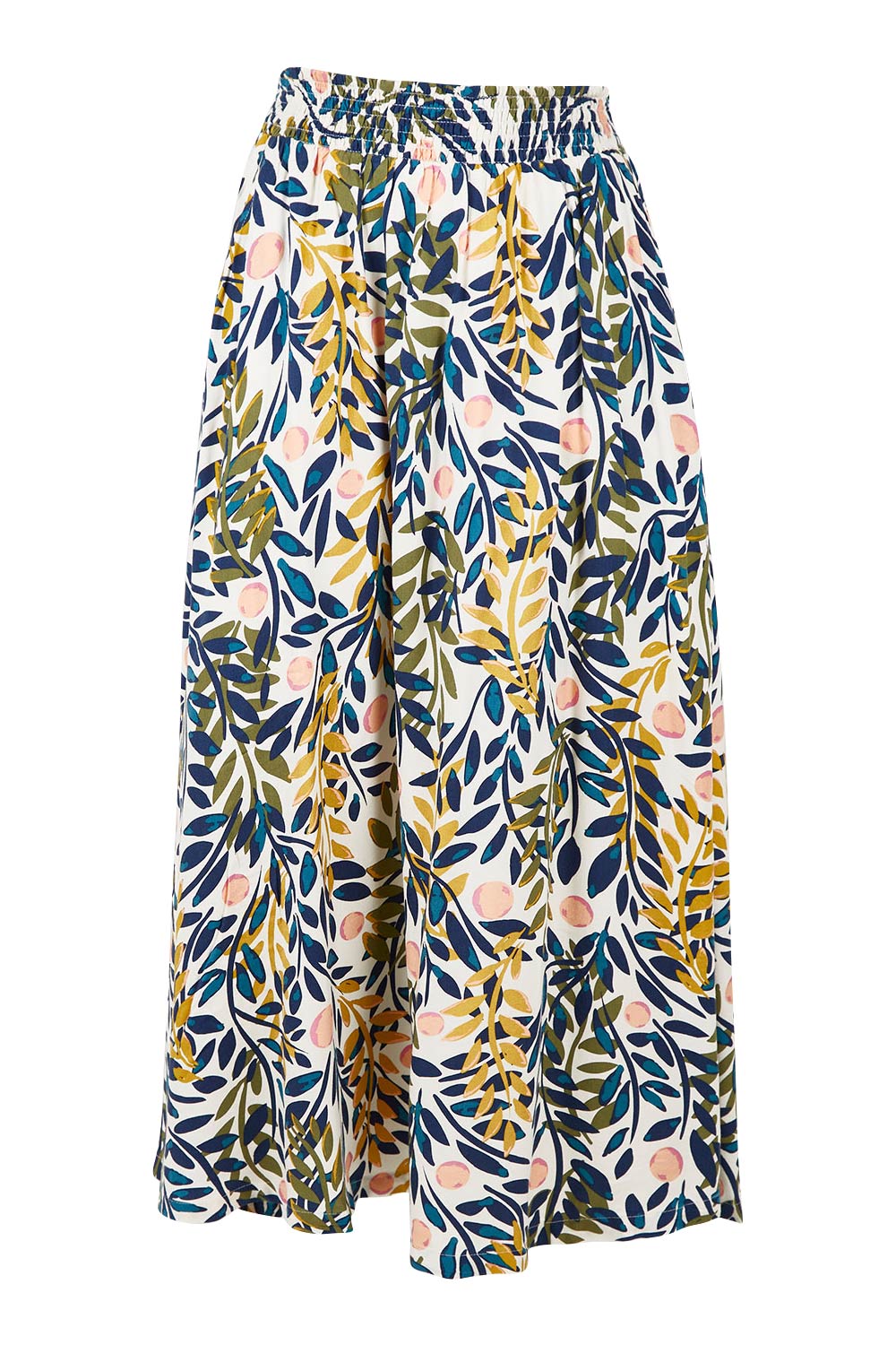 Product shot of the Trailing Maxi Skirt in colour Multi (White), from the front