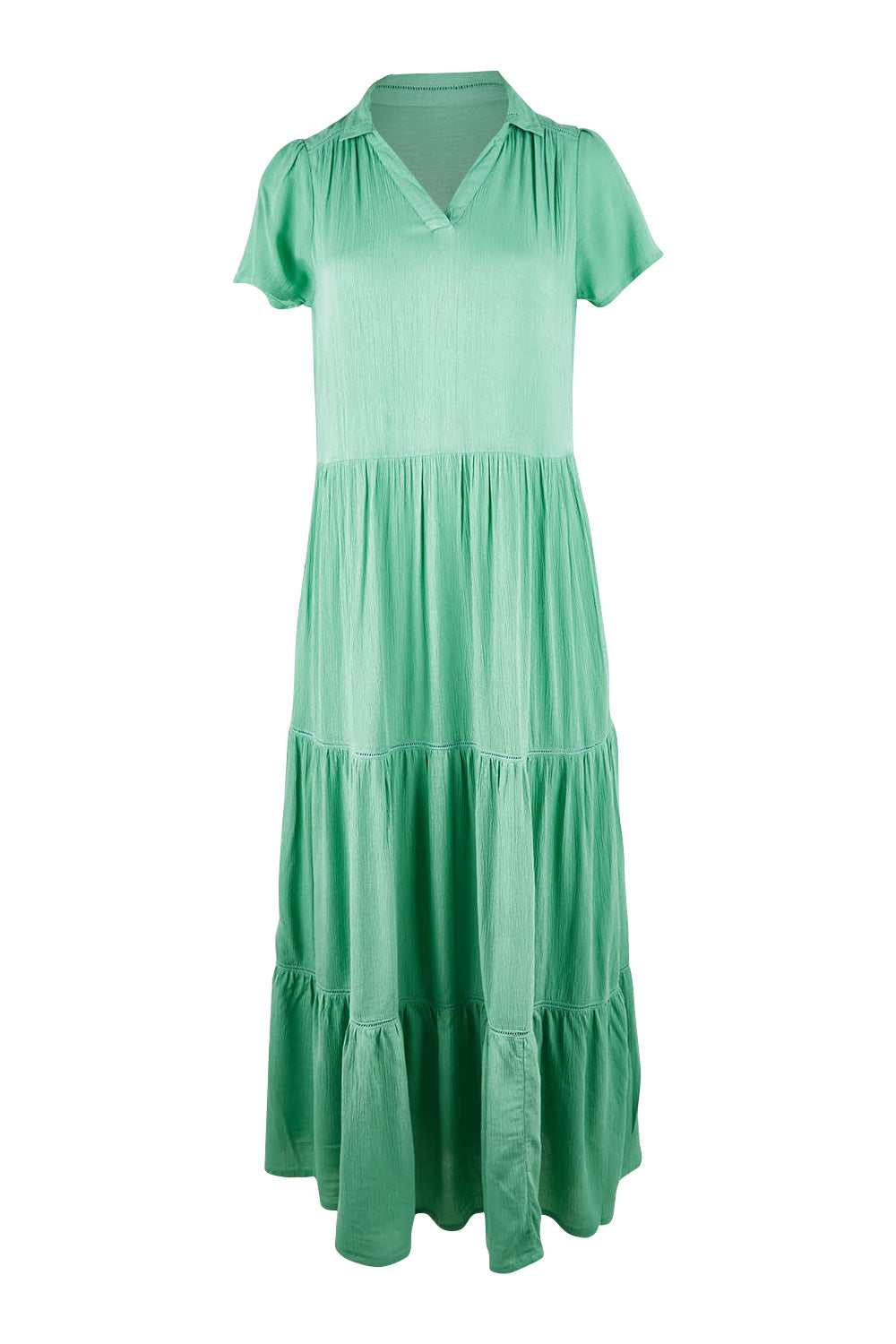 Product shot of the Wynn Maxi Dress in colour Green (Green), from the front