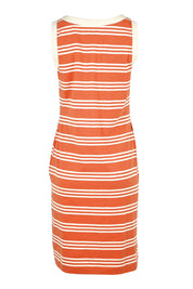 Product shot of the Ava Stripe Sleeveless Dress in colour Stripe, from the back