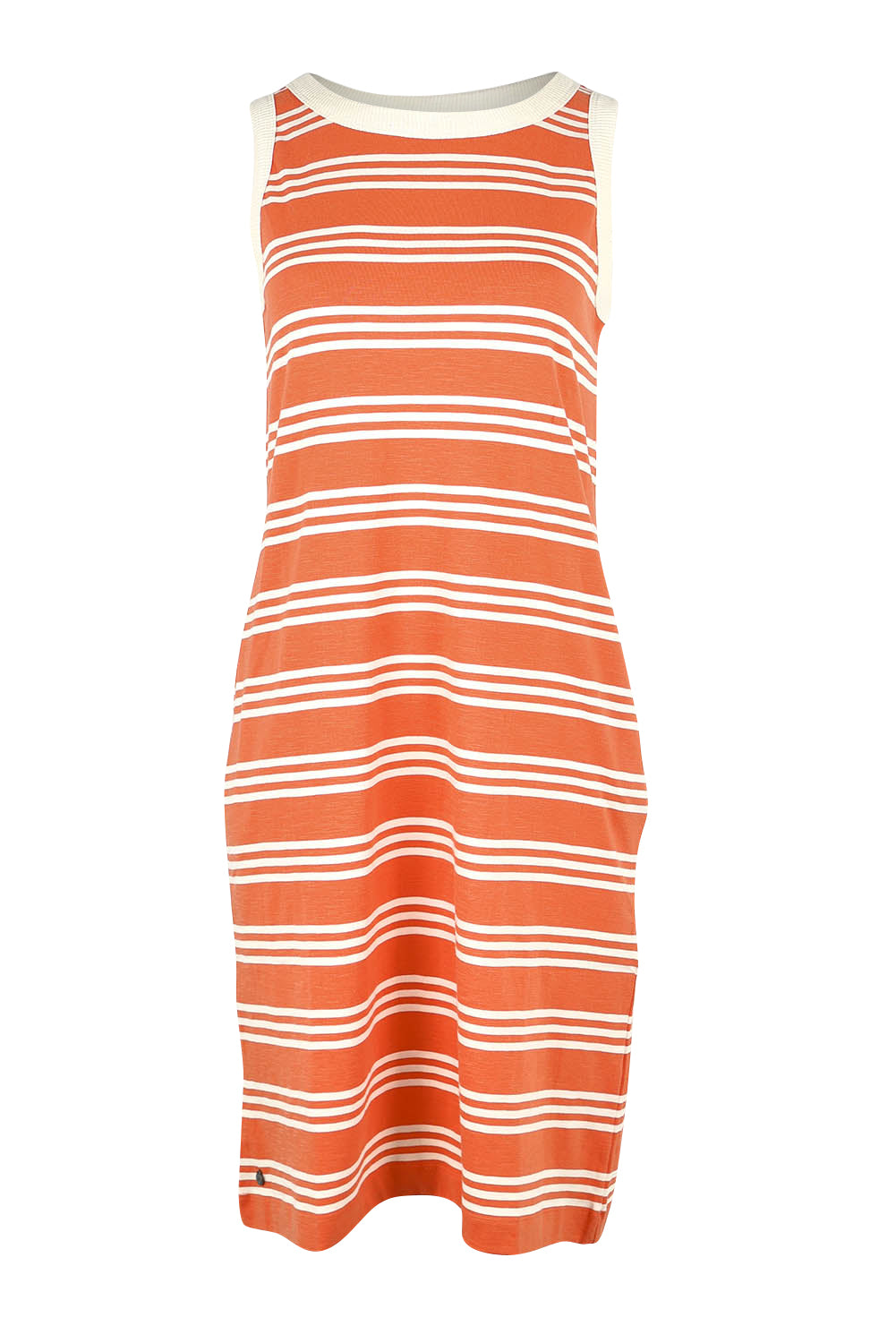 Product shot of the Ava Stripe Sleeveless Dress in colour Stripe, from the front