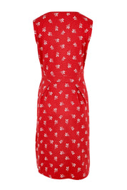 Product shot of the Marine Sleeveless Dress in colour Red (Red), from the back