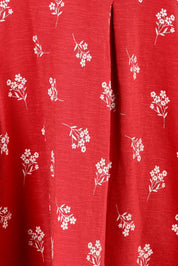 Product shot of the Marine Sleeveless Dress in colour Red (Red), detail