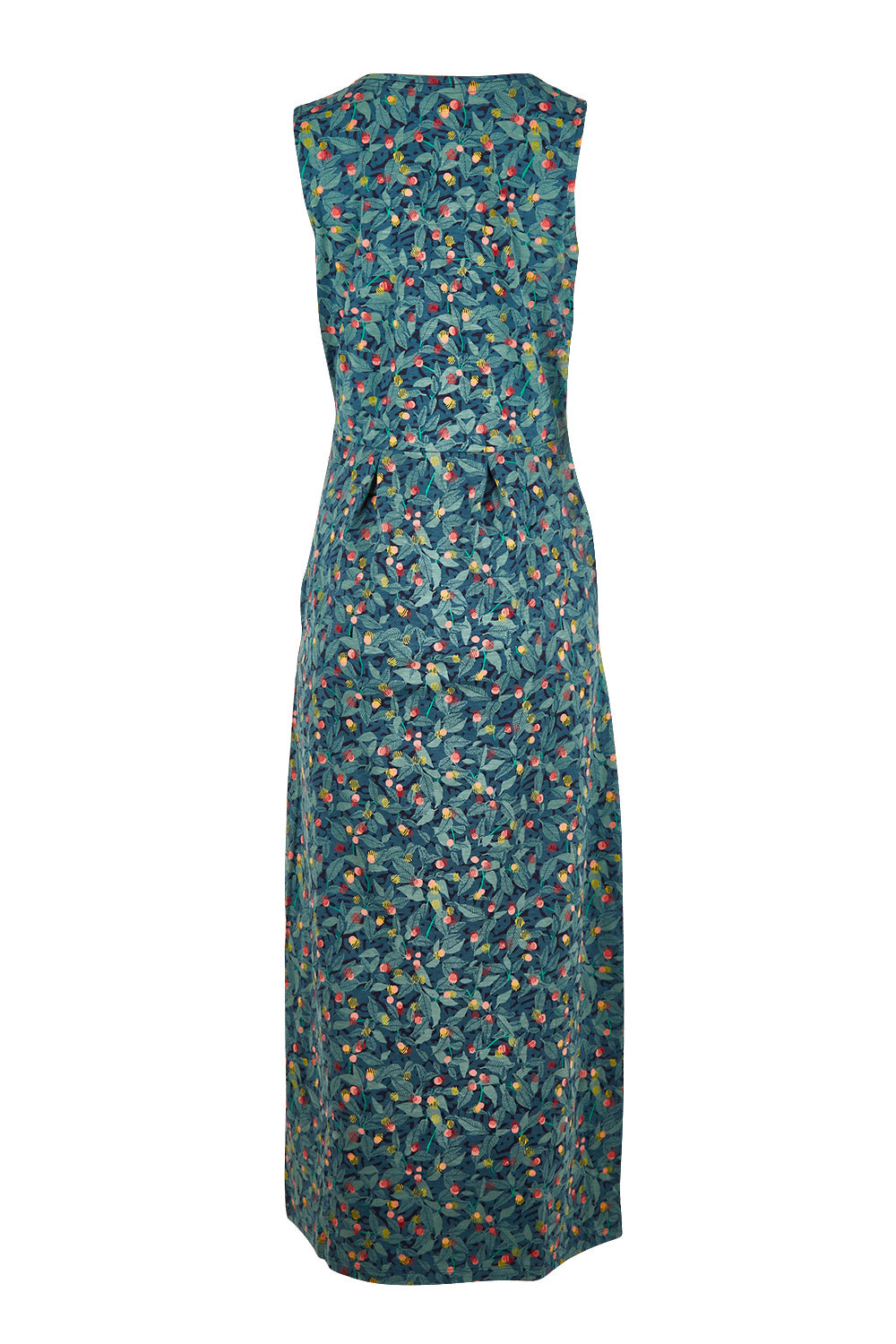 Product shot of the Summer Berry Maxi Dress in colour Multi (Blue), from the back