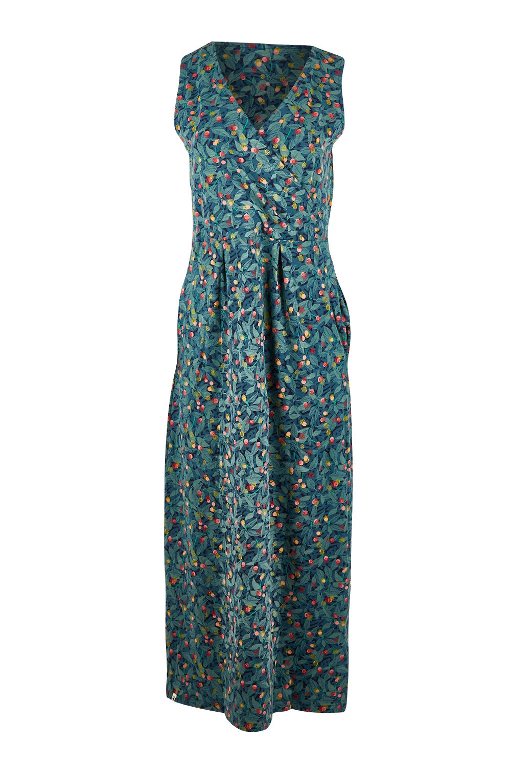 Product shot of the Summer Berry Maxi Dress in colour Multi (Blue), from the front