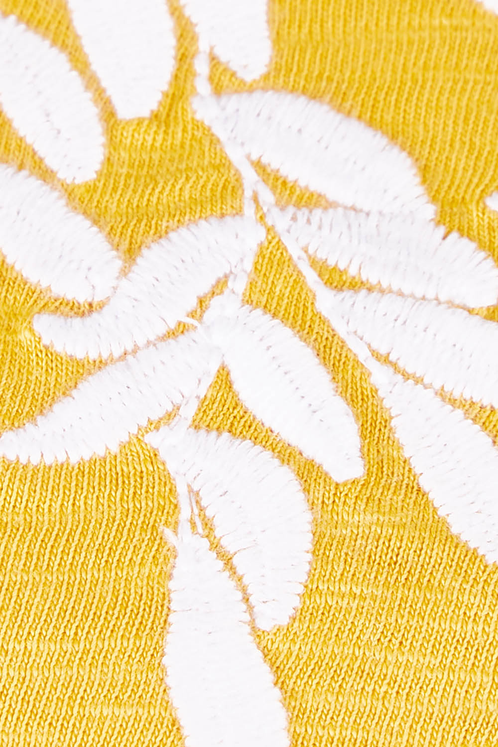 Product shot of the Zoe Tee in colour Yellow, detail
