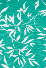 Product shot of the Bamboo Leaves Tshirt in colour Green (Green), detail
