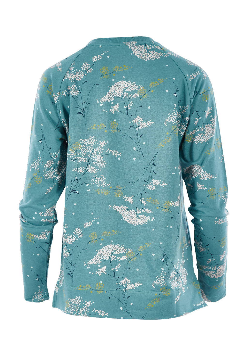 Product shot of the Neem Sweat in colour Teal (Blue), from the back