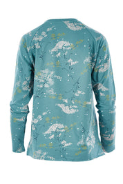 Product shot of the Neem Sweat in colour Teal (Blue), from the back