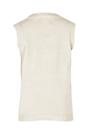 Product shot of the Knit Vest in colour Beige, from the back