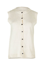 Product shot of the Knit Vest in colour Beige, from the front