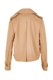 Preloved Cropped Trench Jacket - Tan