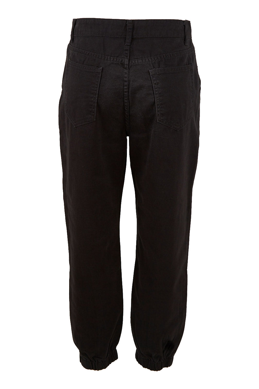 Product shot of the Sara Cuffed Jean in colour Black (Black), from the back