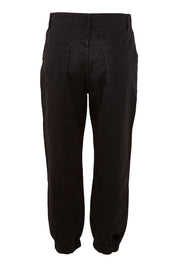 Product shot of the Sara Cuffed Jean in colour Black (Black), from the back