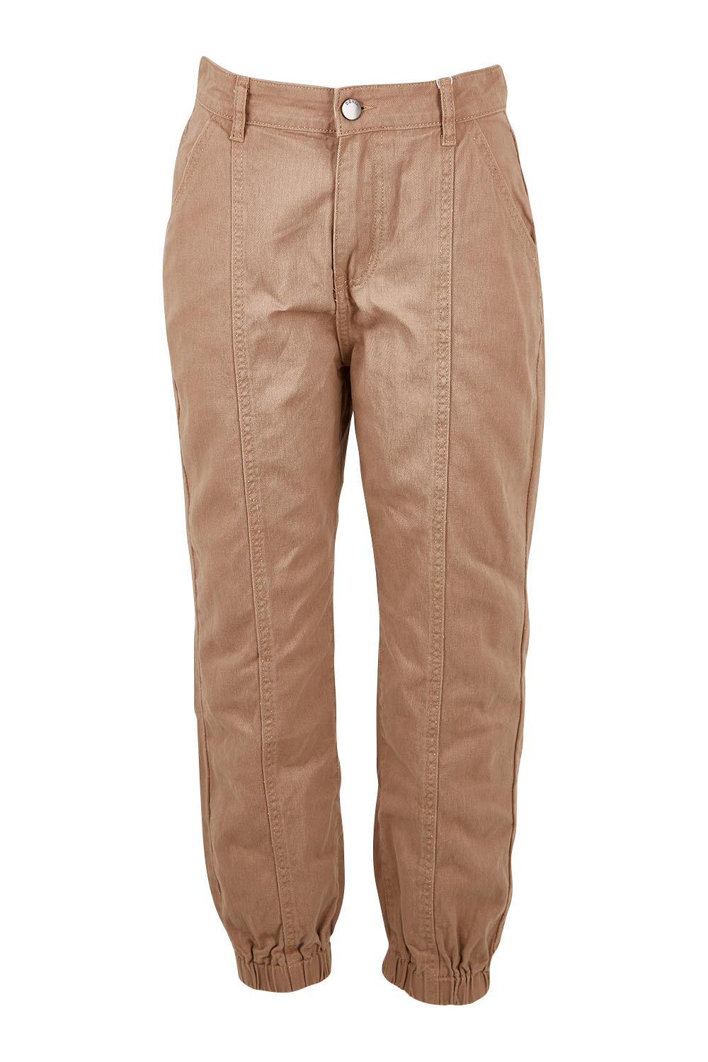 Product shot of the Sara Cuffed Jean in colour Cream, from the front