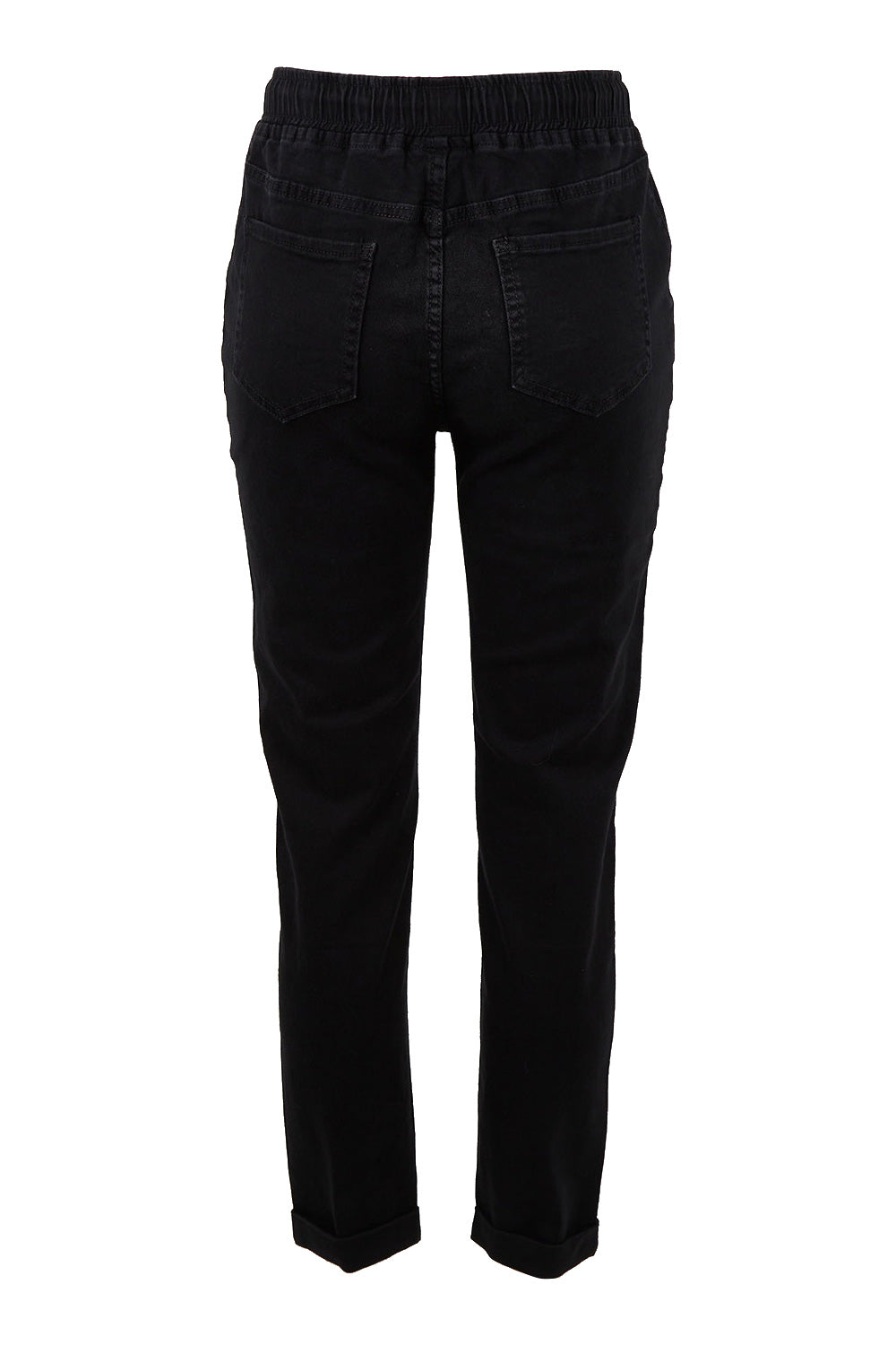 Product shot of the Angela Jogger Jean in colour Black (Black), from the back