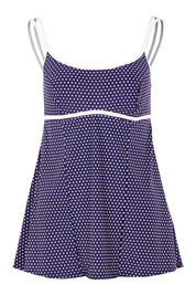 Product shot of the Underwire Swim Dress in colour NavyWhite (Blue), from the front