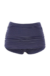 Product shot of the Ruched Skirted Pant in colour Navy (Blue), from the front