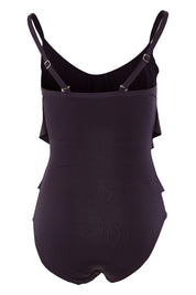 Product shot of the 3 Tier One Piece in colour Black (Black), from the back