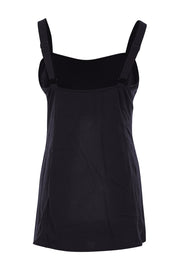 Product shot of the Wide Strap Swim Dress in colour Black (Black), from the back