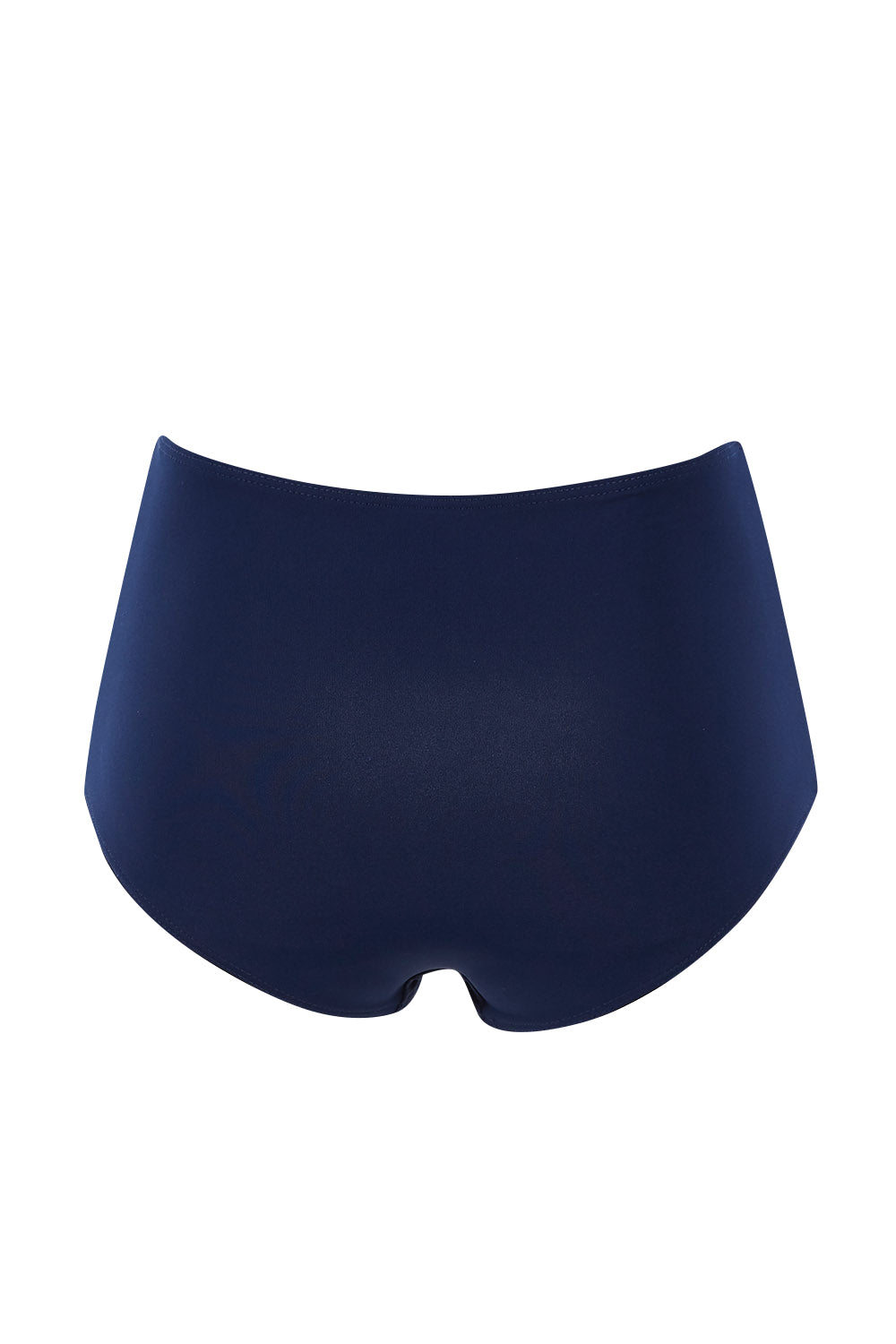 Product shot of the High Waisted Pants in colour Navy (Blue), from the back