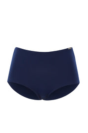 Product shot of the High Waisted Pants in colour Navy (Blue), from the front