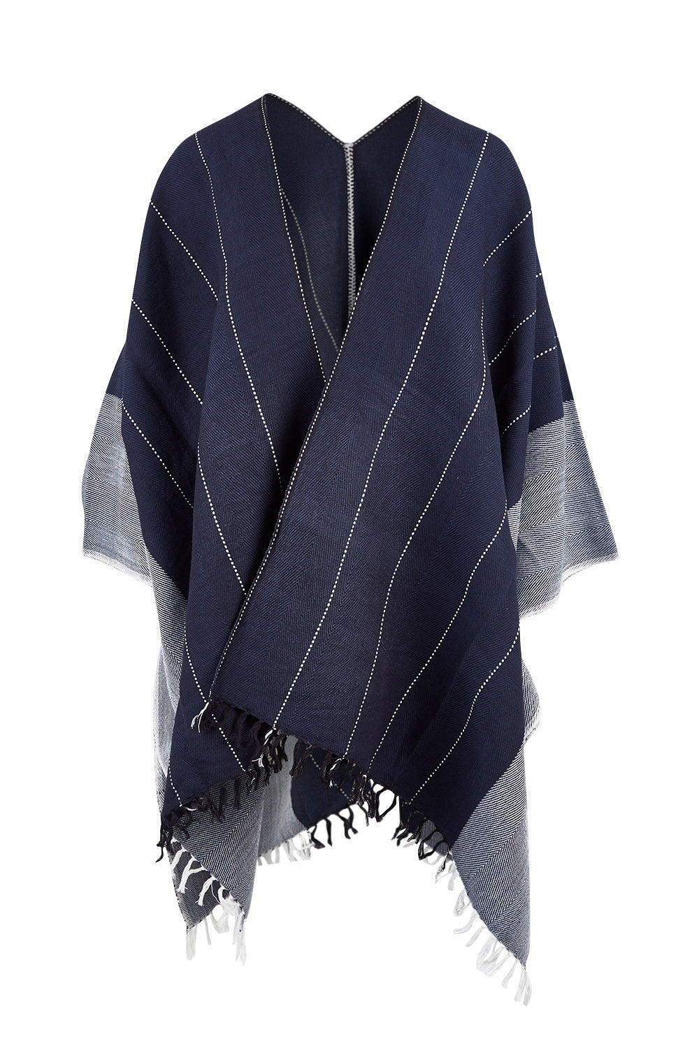 Product shot of the Anna Cape in colour Blue (Blue), from the front