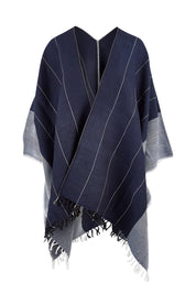 Product shot of the Anna Cape in colour Blue (Blue), from the front