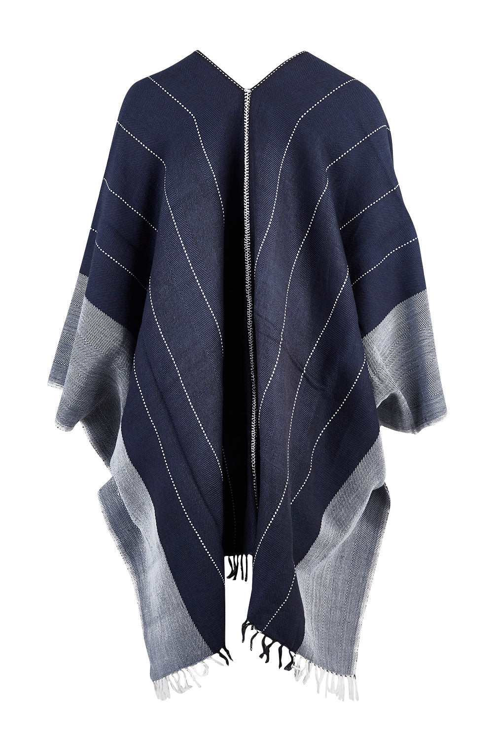 Product shot of the Anna Cape in colour Blue (Blue), from the front