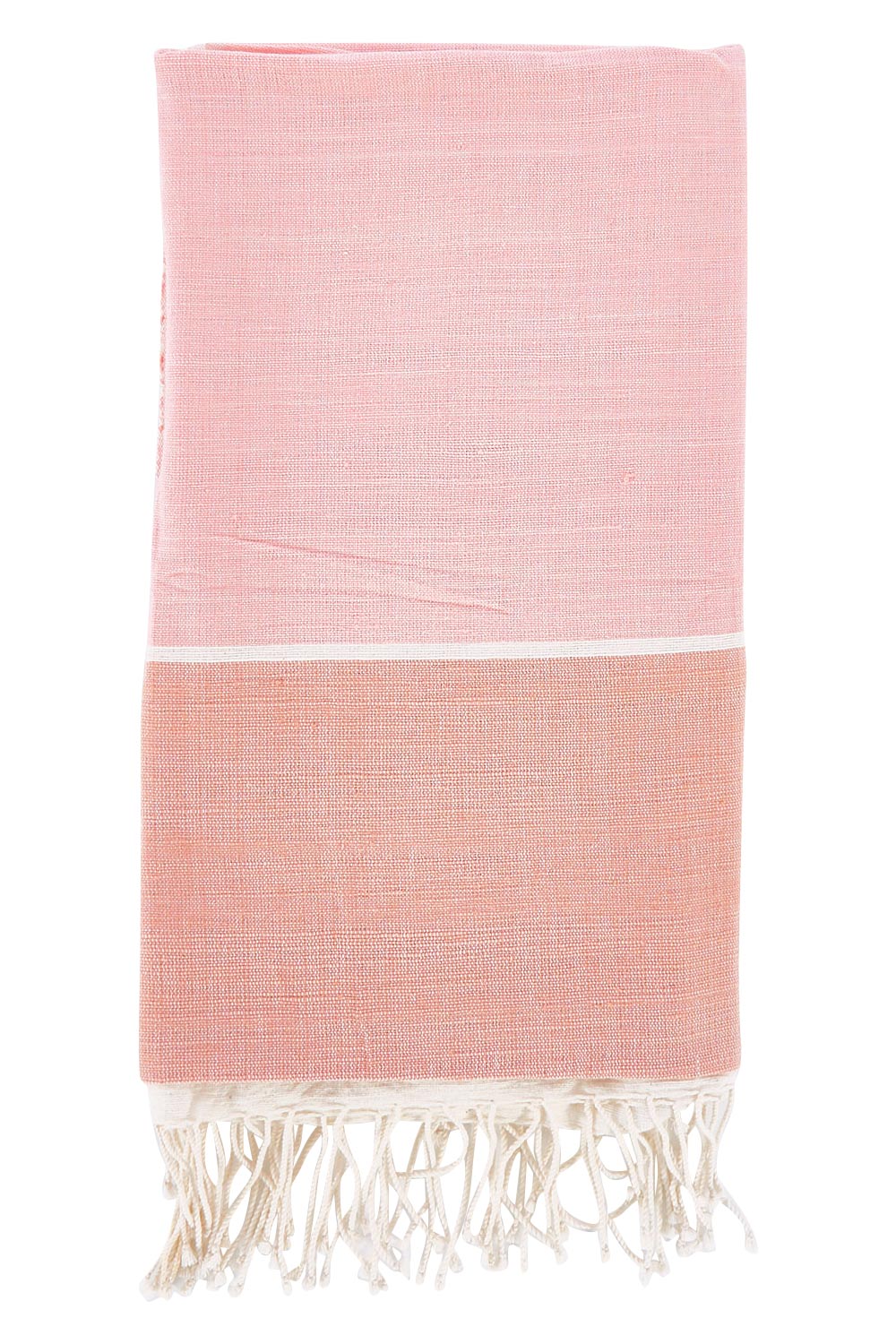 Product shot of the Handwoven Abay Beach Towel in colour Blush (Pink), from the front