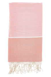 Product shot of the Handwoven Abay Beach Towel in colour Blush (Pink), from the front
