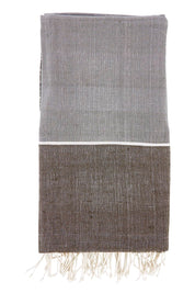 Product shot of the Handwoven Abay Beach Towel in colour Lightgrey (Grey), from the front