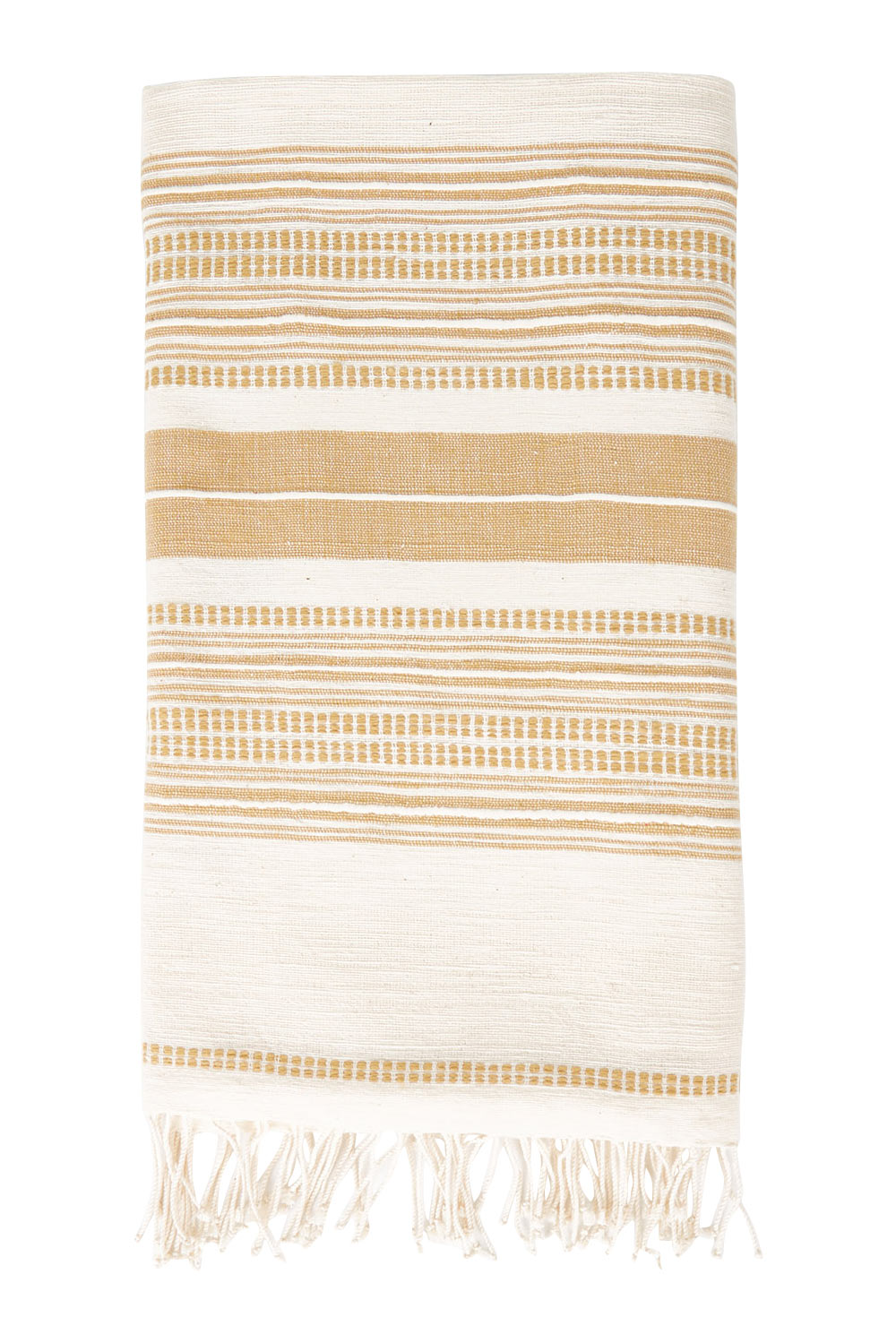 Product shot of the Handwoven Genale Bath Towel in colour Naturalbut, from the front