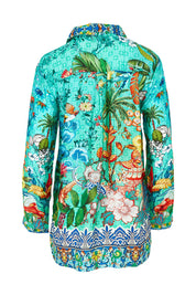 Product shot of the Tea House Shirt in colour Teahouse (Green), from the back